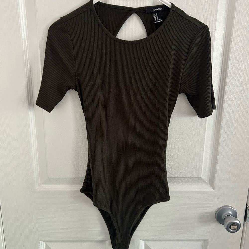 Green Forever 21 tshirt bodysuit